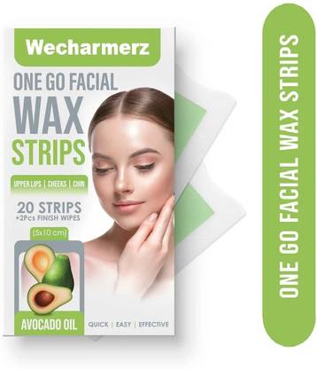 WECHARMERZ One Go Facial Avocado Wax Strips Easy To Use Soothes & Soft Strips (20 Strips) Strips