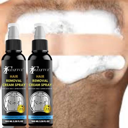 FLEXFIVE Hair Removal Cream Spray – Unisex, Fast-Acting for Full Body Hair Removal Spray