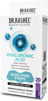 DR.RASHEL Hyaluronic 10 Nose Strips and 10 Wet Wipes Blackhead & Whitehead remover Strips