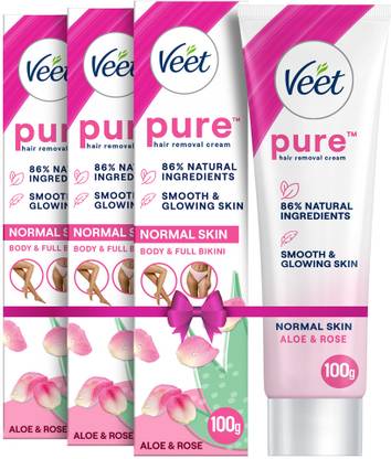 Veet Pure Hair Removal - Normal Skin Cream 100g,Set Of 3 Cream