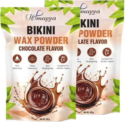 HIMAYYA Chocolate Flavour Bikini Wax Powder for Women, Painless Body Hair Removal Wax Powder