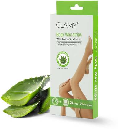sherin CLAMY Full Body Wax Strips with Aloe vera Extract Instant Removal Strips