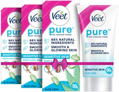 Veet Pure Hair Removal - Sensitive Skin Cream50g,Set Of 3 Cream