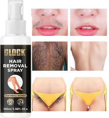Glock Hair Removal Cream Spray for Womens Hand, Leg & Under Arm, Painless Hair Removal Spray