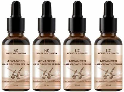 house of common Advance Hair Growth Serum, Makes Hair Smooth, Soft & Shiny (30ml) Pack of 4
