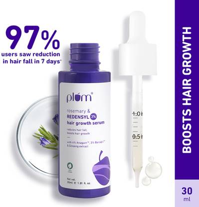 Plum Rosemary & 3% Redensyl Hair Growth Serum | Reduces Hair Fall, Boosts Hair Growth