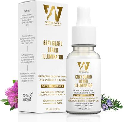 White Wolf Gray Guard Beard Illuminating Serum For Men, Beard Growth Serum