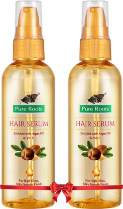 Pure Roots Hair Serum With Argan Oil And Vitamin E Pack of 2