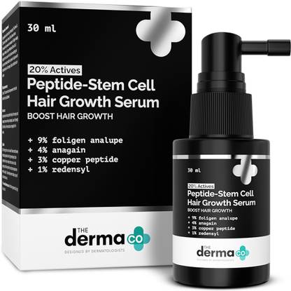 The Derma Co 20% Actives Peptide-Stem Cell Hair Growth Serum with Foligen Analupe & Anagain