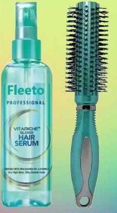 Fleeto Shine & Style Set: Vitamin E Hair Serum + Round Comb