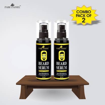 PARK DANIEL Beard Growth Serum for fast Beard Growth-Enriched with Argan and Almond oil Combo pack of 2 Bottles of 60 ml(120 ml)