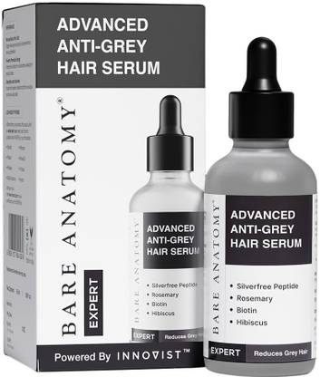 BARE ANATOMY Advanced Anti-Grey Hair Serum - Reduces Beard & Hair Greying | For Men & Women