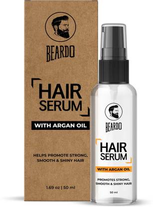 BEARDO Hair Serum, 50ml | Daily use hair serum for men with Argan Oil | Provides instant shine | Controls Frizz | Makes hair silky smooth| For All Hair Types | Paraben Free | Sulphate Free