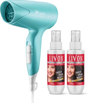 LIVON Damage Protect Hair Serum, Protection Upto 250C, 2X Less Breakage & Syska Dryer  (200 ml) at Rs. 734