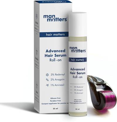 Man Matters Advanced Hair Serum Roll On & Derma Roller 0.5mm | Thick & Dense Hair & Beard