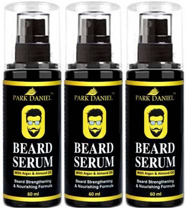 PARK DANIEL Beard Growth Serum for fast Beard Growth-Enriched with Argan and Almond oil Combo pack of 3 Bottles of 60 ml