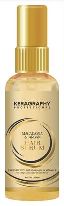 KERAGRAPHY Macadamia and Argan Hair Serum Vitamin E, Gloss Super shiny Finish Frizz Dismiss