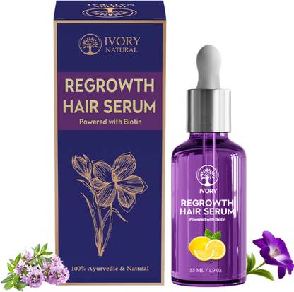Ivory Natural Regrowth Hair Serum (55 ml) - Biotin Boosted Follicle Growth for New Hair Cycle