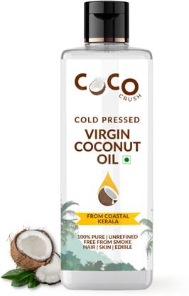 COCO CRUSH Extra Virgin Coconut Hair Oil - 100% Pure Cold Pressed - For Hair Growth
