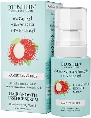 blushlin Hair Growth Serum, with Redensyl, Anagain, Procapil, Rosemary Oil & Rambutan