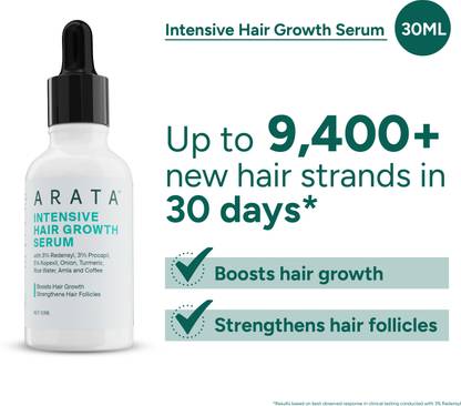 ARATA Hair Growth Serum with 3% Redensyl | Boosts Growth & Reduces Hairfall