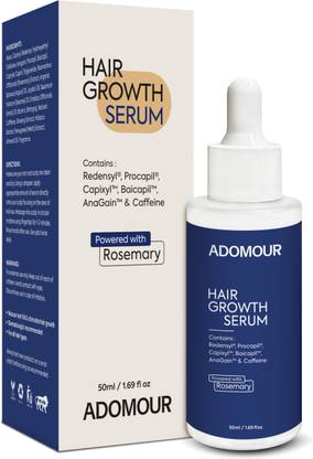 ADOMOUR Hair Growth Serum with Rosemary, Redensyl, Procapil, Anagain, & Caffeine