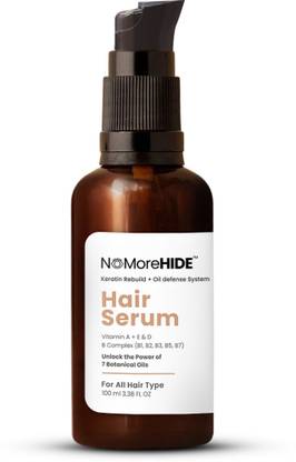 NoMoreHide Hair Serum Keratin Rebuild, 7 Botanical Oils, Vitamins A E & D, B Complex, 100ml