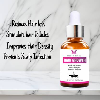 Fresh&Young Hair Growth Serum |Visible Hair |Growth Reduce Shedding| Nourishes the Scalp|