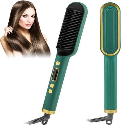 COMBB High quality Electric Ionic Hair Straightener Brush, Fast Heating and Adjustable Temperature Hair Straightener Brush
