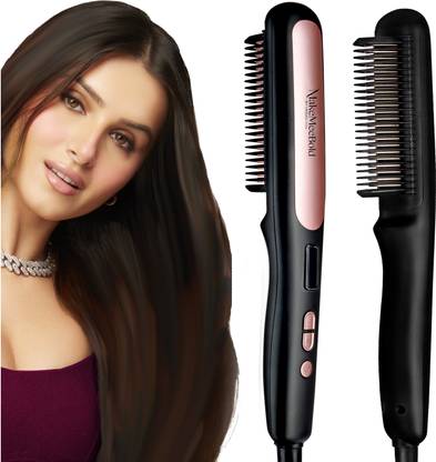 URBANYOG Hair Straightening Brush with Ceramic Coated Plates, 5 Temperature Controls Hair Styler