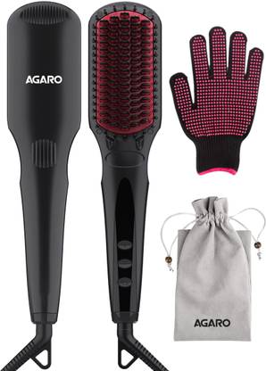 AGARO HSB2206 Hair Straightener Brush  (Black)
