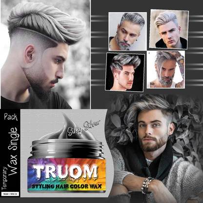 TRUOM Instant/Washable/Reusable/Temporary Hair Styling Color Wax (Silver) Hair Mousse