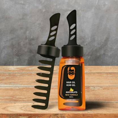 BEAUTYATH [Mixfriuts]Men Hair Styling Gel With Comb Styling Moisturizing Strong Cool Gel Hair Gel