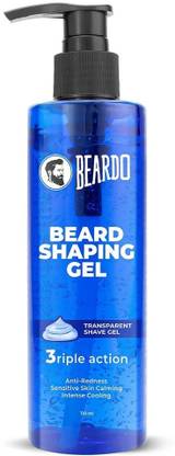 BEARDO Beard Shaping Transparent Shave Gel | 3riple Action | Sensitive Skin Calming Beard Gel