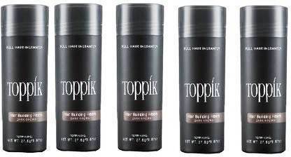 toppik Hair Fibers For Regrowth, Volumizers & Instant Styling Dark Brown Color 5 Units Hair Fiber