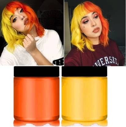 Libline Combo of Temporary Hair colour wax Yellow & Orange Hair Wax