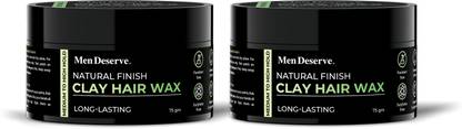 Men Deserve Natural Finish Hair Clay Wax. Combo Pack of 2 Hair Clay