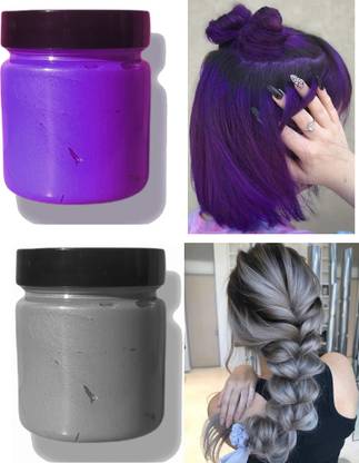 ADJD Combo purple & SIilver temporary hair highlight wax Hair Color , PURPLE WAX, SILVER WAX