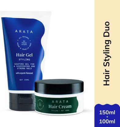 ARATA Hair Styling Combo | Gel & Cream | Medium - Strong Hold | Unisex Hair Cream