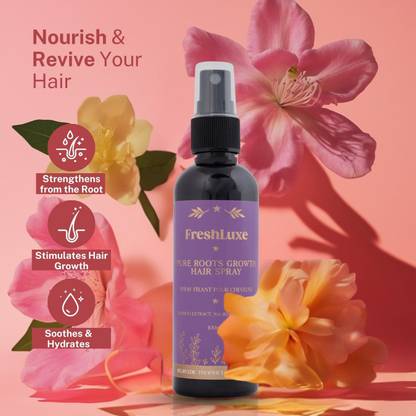 FreshLuxe Pure Roots Growth Hair Spray | Bamboo Extract, Nagkesar | Strengthen, Nourish | Hair Spray