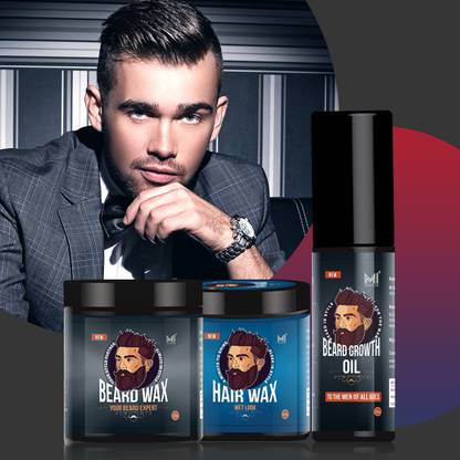 MI FASHION Men Hair styling Combo, Beard Wax, Beard Growth Oil & Strong Hold Hair Wax Hair Wax