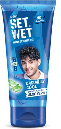 SET WET Styling Hair Gel for Men - Casually Cool for Medium Hold & High Shine,No Alcohol Hair Gel
