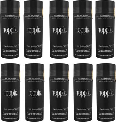 toppik Hair Loss Concealer Volumizers, Regrowth & Instant Styling Natural Black 10 pcs Hair Powder
