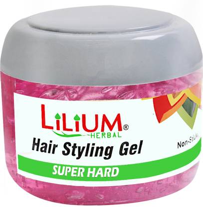 LILIUM Hair Styling Pink Gel, Strong Hold, Long Lasting Shine & Non Sticky Super Hard Hair Gel