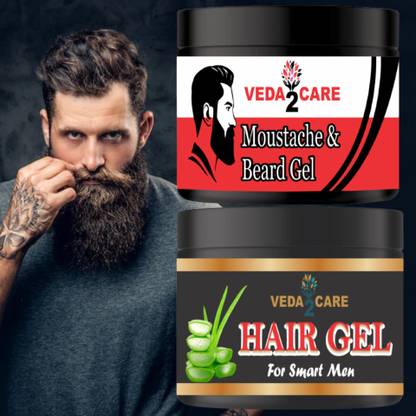 Veda2Care Hair Gel for Smart Men With Beard & Moustache Gel for Men | Hair & Beard Gel Hair Wax