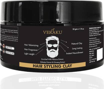 veraku Hair Styling Clay | Long Lasting Strong Hold | Hair Volume & Natural Finish Hair Clay