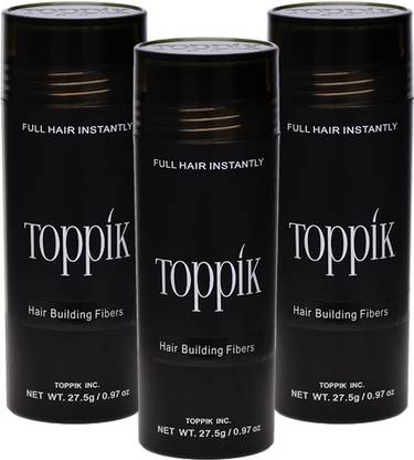 toppik Hair Fibers For Volumizing, Regrowth & Instant Styling Black Color 3 Units Hair Fiber