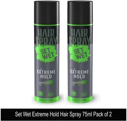SET WET Extreme Hold Hair Spray 75ml Quick Styling Pack of 2 Hair Spray