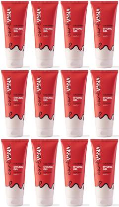 Curlvana Curl-Defining All-in-One Styling Gel for Women and Men 200 ml Pack of 12 Hair Gel