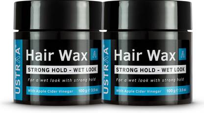USTRAA Hair Wax - Strong Hold - Wet Look - 100 g x 2 | Glossy & Shiny Finish Hair Wax